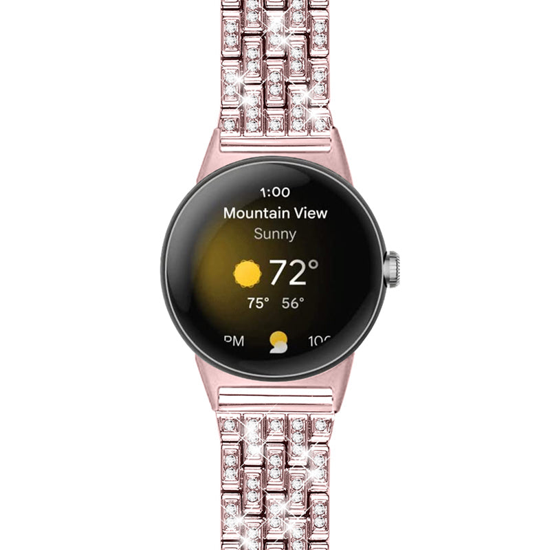Metal Watch Strap for Google Pixel Watch 2 Pixel Watch 5 Beads 5 Rows Bling Rhinestone Wrist Band Replacement Metal Watch Strap for Google Pixel Watch 2 Pixel Watch 5 Beads 5 Rows Bling Rhinestone Wrist Band Replacement